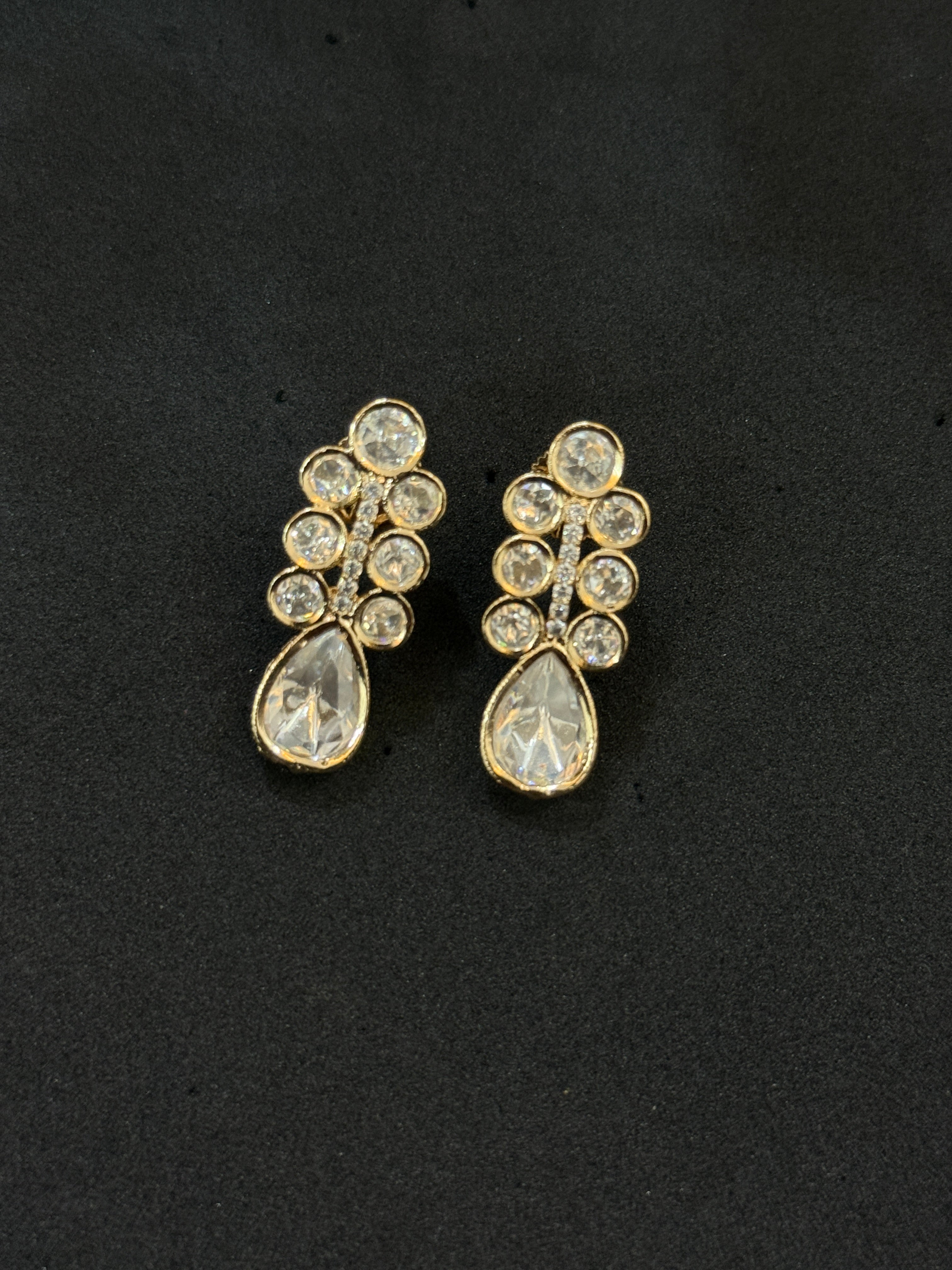 Pearl Droplets Real Polki Necklace Set